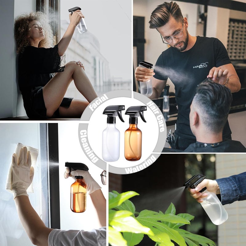 GearTrust Small Water Spray Bottle for Hair, Frosted Clear Plastic Small Squirt Bottle with Adjustable Mist/Stream, Refillable Empty Mister Spray Bottles for Hair, Plant, Cleaning, Pet, 10.1 oz /300ML - Image 5